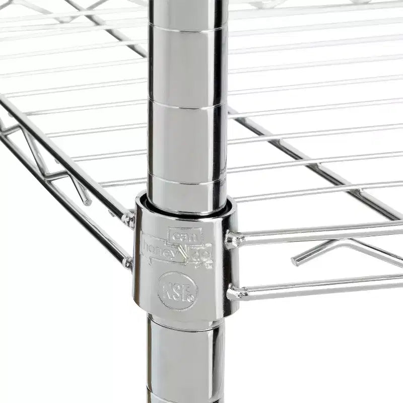 Honey-Can-Do 18" x 36" x 72" 5 Tier Organizing Shelf Chrome: Wire Shelving, Steel, 350 lb Capacity, Universal Storage