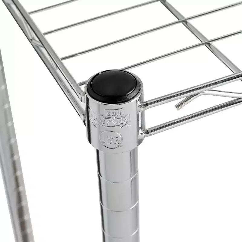 Honey-Can-Do 18" x 36" x 72" 5 Tier Organizing Shelf Chrome: Wire Shelving, Steel, 350 lb Capacity, Universal Storage