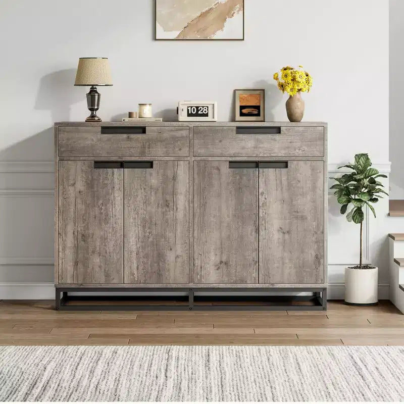 CuisinSmart 55 Large Modern Kitchen Accent Storage Cabinet with 2 Drawers&4 Doors, Coffee Bar Sideboard Buffet Cabinet for Dining Room