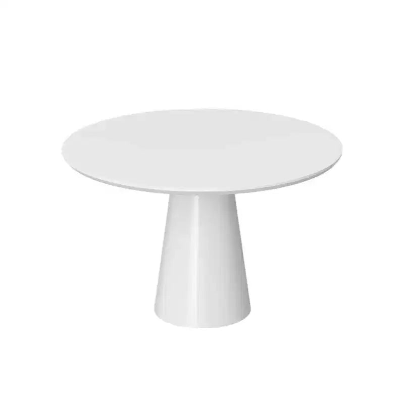 HomeRoots 42 White Wood and Metal Pedestal Base Round Top Dining Table