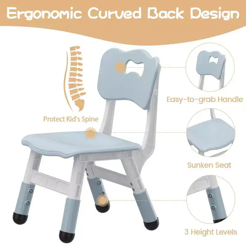 Kids Chair, 3 Level Height Adjustable Kid Chair, Plastic Toddler Chairs for Children Boys Girls Age 2-6, Suitable for Home Family Classroom Nursery
