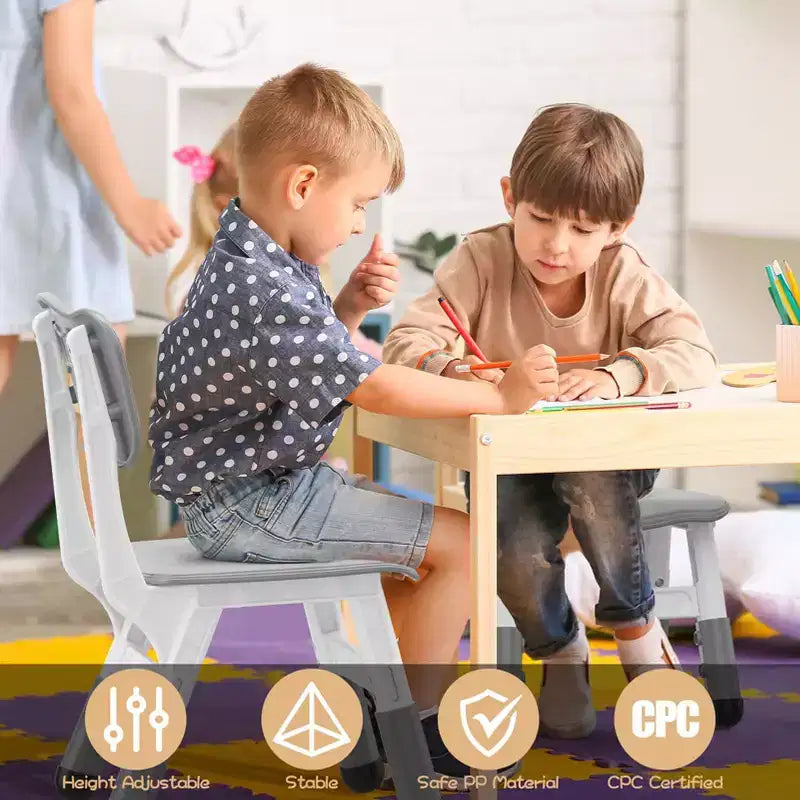 Kids Chair, 3 Level Height Adjustable Kid Chair, Plastic Toddler Chairs for Children Boys Girls Age 2-6, Suitable for Home Family Classroom Nursery