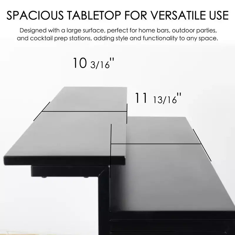 Indoor Bars with Storage Cabinet and Shelves - Black Bar Unit for Kitchen Storage Organization with Shelves