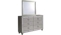 HomeStock Silver Trim Mirror with Contemporary Design Elegant Bedroom Accent for a Polished Look