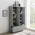 HomeStock 74 in H and 12.5 in.W Metal Utility Storage Cabinets with 2 -Doors and 3 Shelves