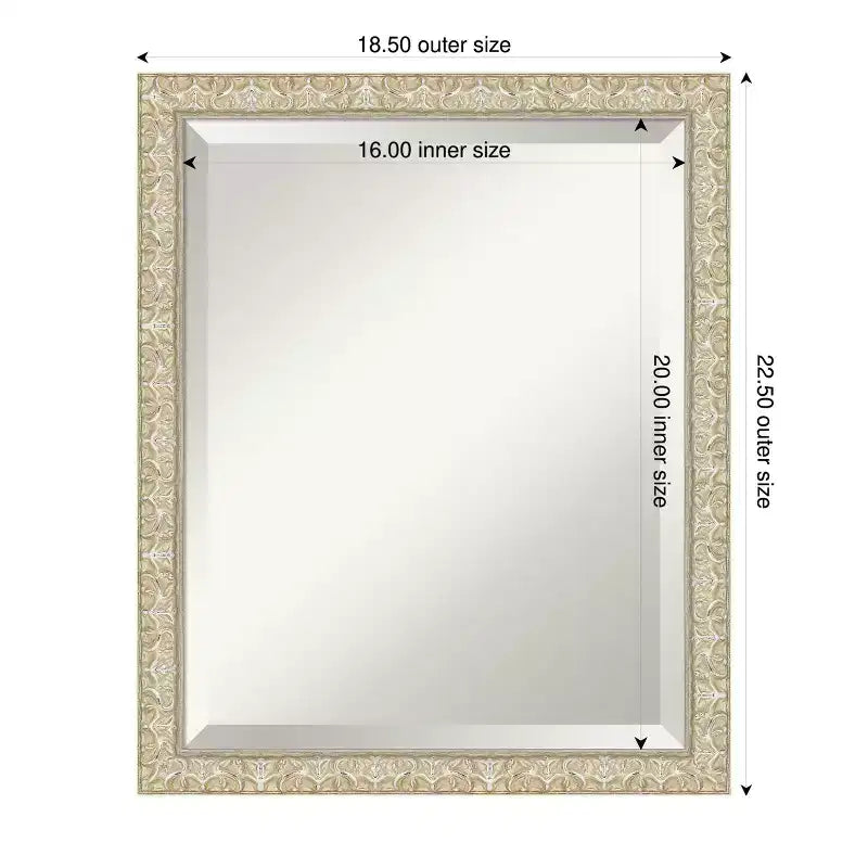 Amanti Art Lila Beveled Wood Framed Bathroom Vanity Wall Mirror