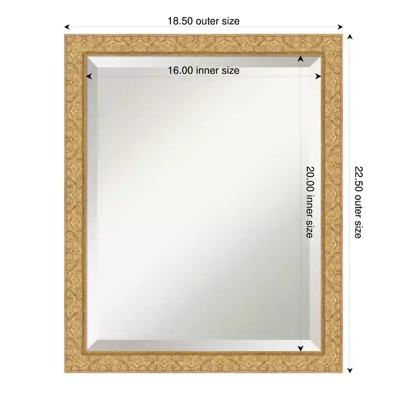 Amanti Art Lila Beveled Wood Framed Bathroom Vanity Wall Mirror