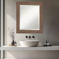 Amanti Art Pia Medium Brown Beveled Framed Bathroom Vanity Wall Mirror
