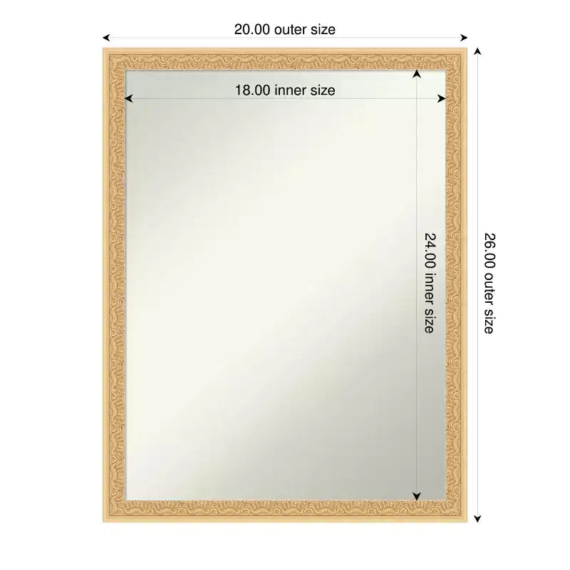 Amanti Art Bethany Non-Beveled Wood Framed Bathroom Vanity Wall Mirror