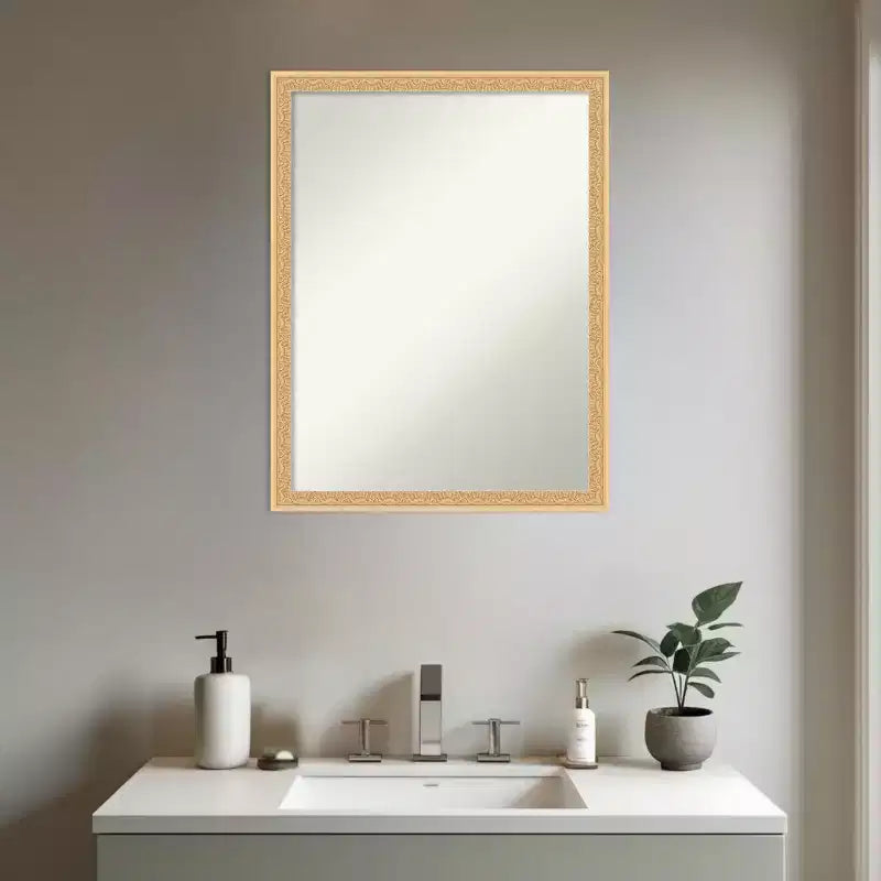 Amanti Art Bethany Non-Beveled Wood Framed Bathroom Vanity Wall Mirror