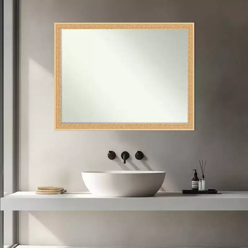 Amanti Art Bethany Non-Beveled Wood Framed Bathroom Vanity Wall Mirror
