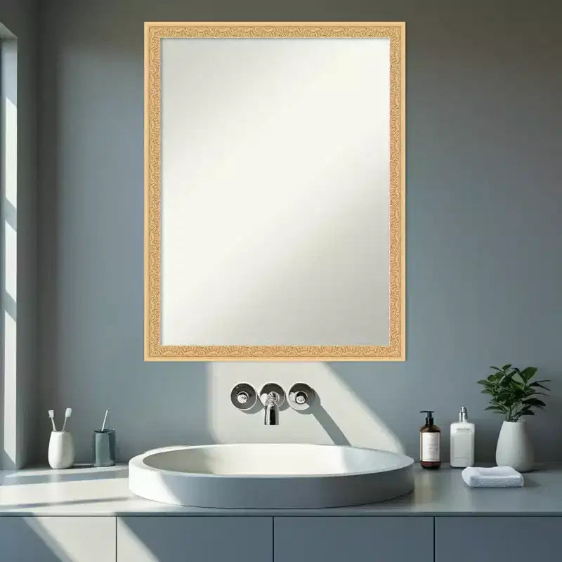 Amanti Art Bethany Non-Beveled Wood Framed Bathroom Vanity Wall Mirror