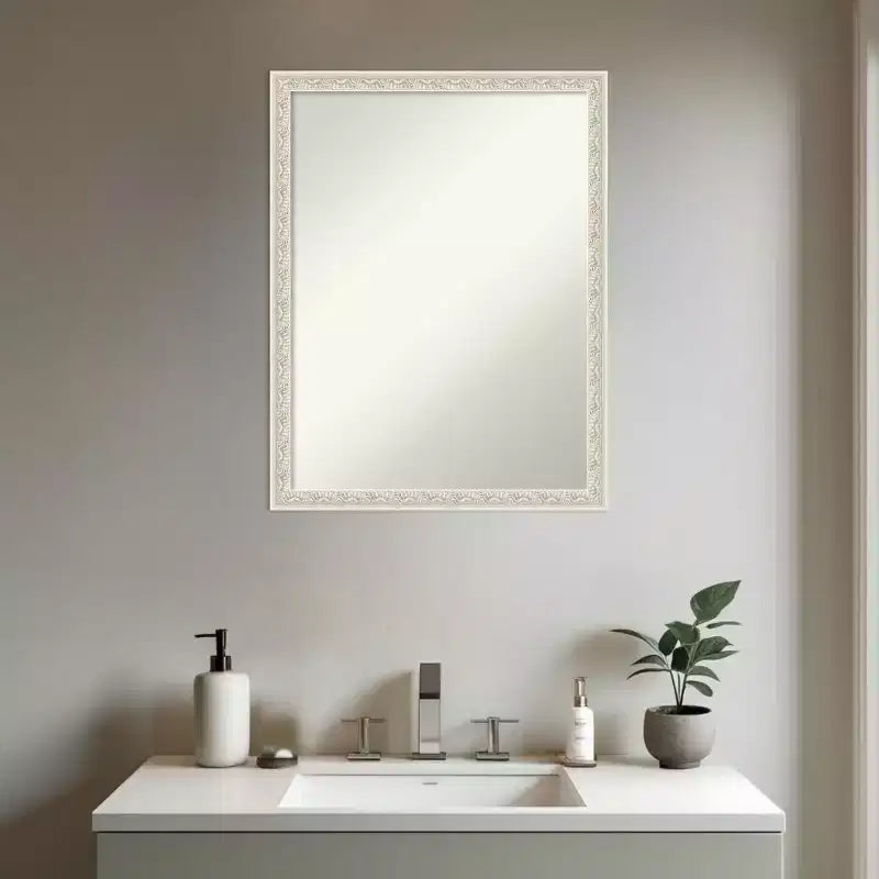 Amanti Art Bethany Non-Beveled Wood Framed Bathroom Vanity Wall Mirror