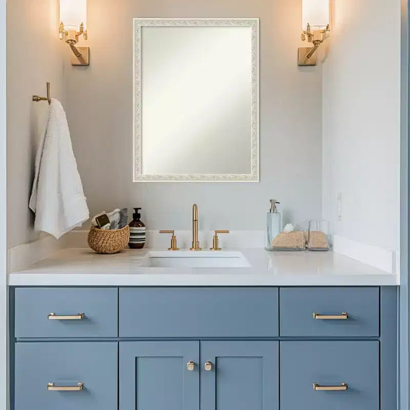 Amanti Art Bethany Non-Beveled Wood Framed Bathroom Vanity Wall Mirror