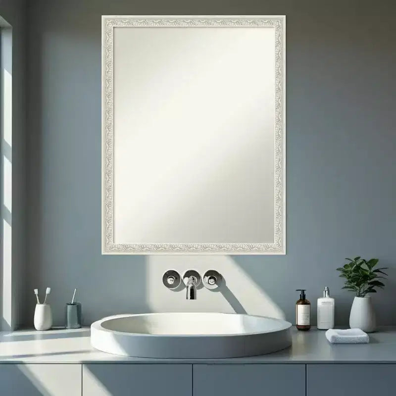Amanti Art Bethany Non-Beveled Wood Framed Bathroom Vanity Wall Mirror