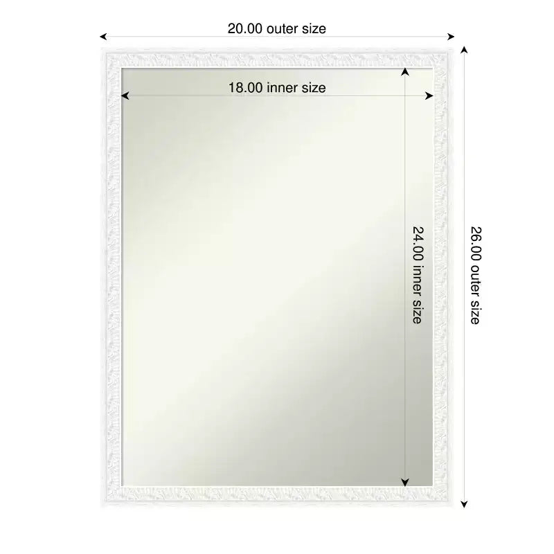 Amanti Art Bethany Non-Beveled Wood Framed Bathroom Vanity Wall Mirror