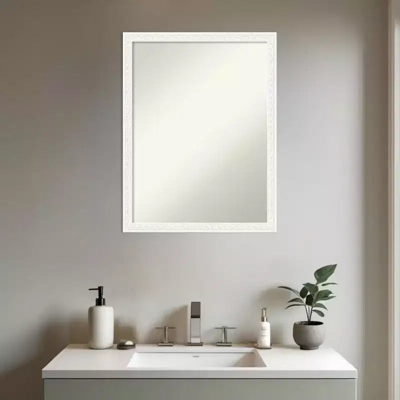 Amanti Art Bethany Non-Beveled Wood Framed Bathroom Vanity Wall Mirror