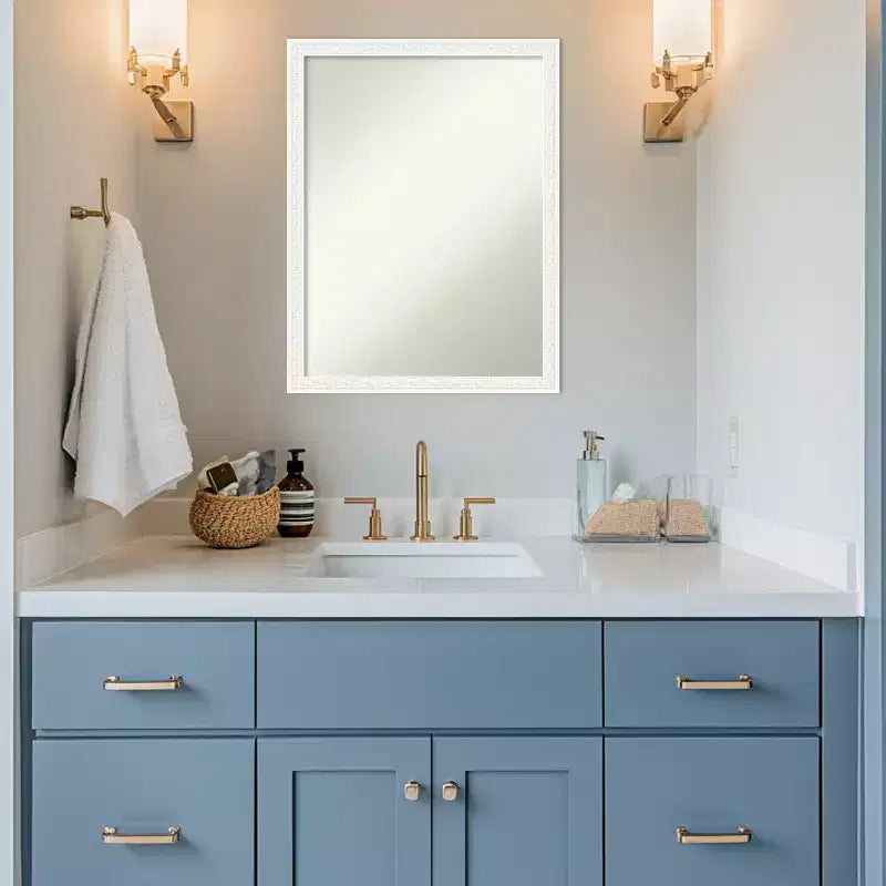 Amanti Art Bethany Non-Beveled Wood Framed Bathroom Vanity Wall Mirror