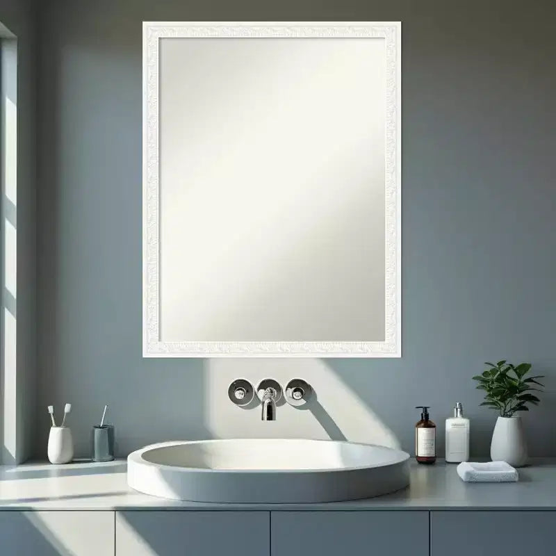 Amanti Art Bethany Non-Beveled Wood Framed Bathroom Vanity Wall Mirror