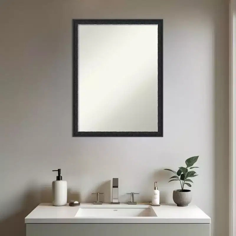 Amanti Art Bethany Non-Beveled Wood Framed Bathroom Vanity Wall Mirror