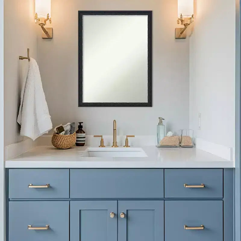 Amanti Art Bethany Non-Beveled Wood Framed Bathroom Vanity Wall Mirror