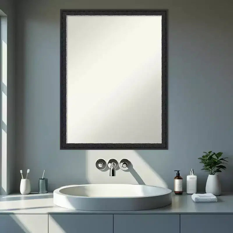 Amanti Art Bethany Non-Beveled Wood Framed Bathroom Vanity Wall Mirror