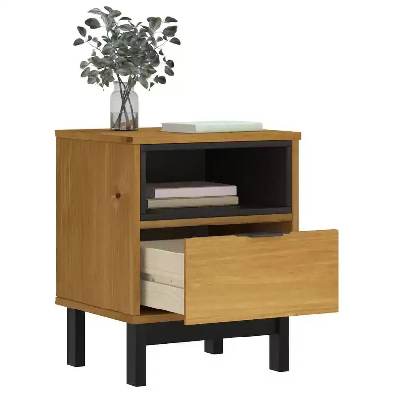 vidaXL Bedside Cabinet FLAM 15.7x13.8x19.7 Solid Wood Pine