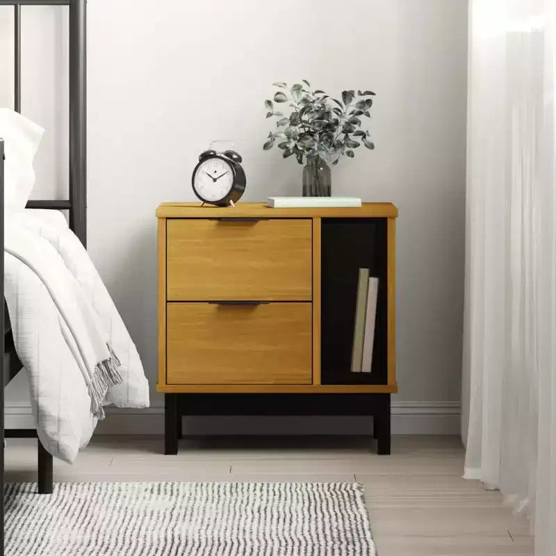 vidaXL Bedside Cabinet FLAM 19.3x13.8x19.7 Solid Wood Pine