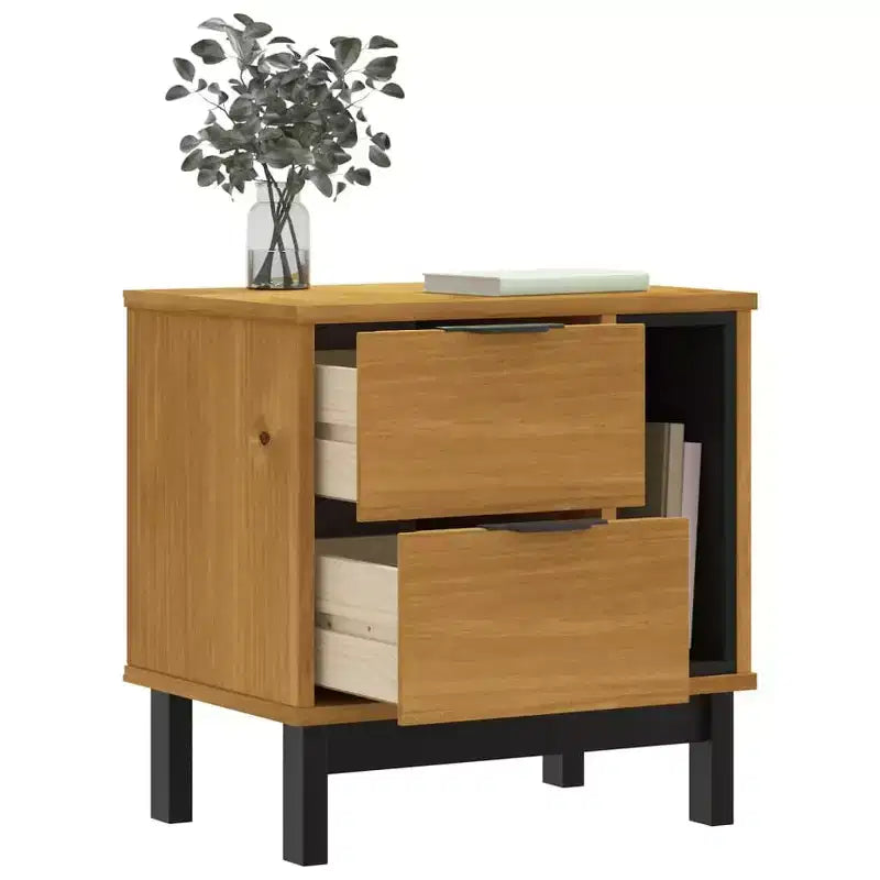 vidaXL Bedside Cabinet FLAM 19.3x13.8x19.7 Solid Wood Pine