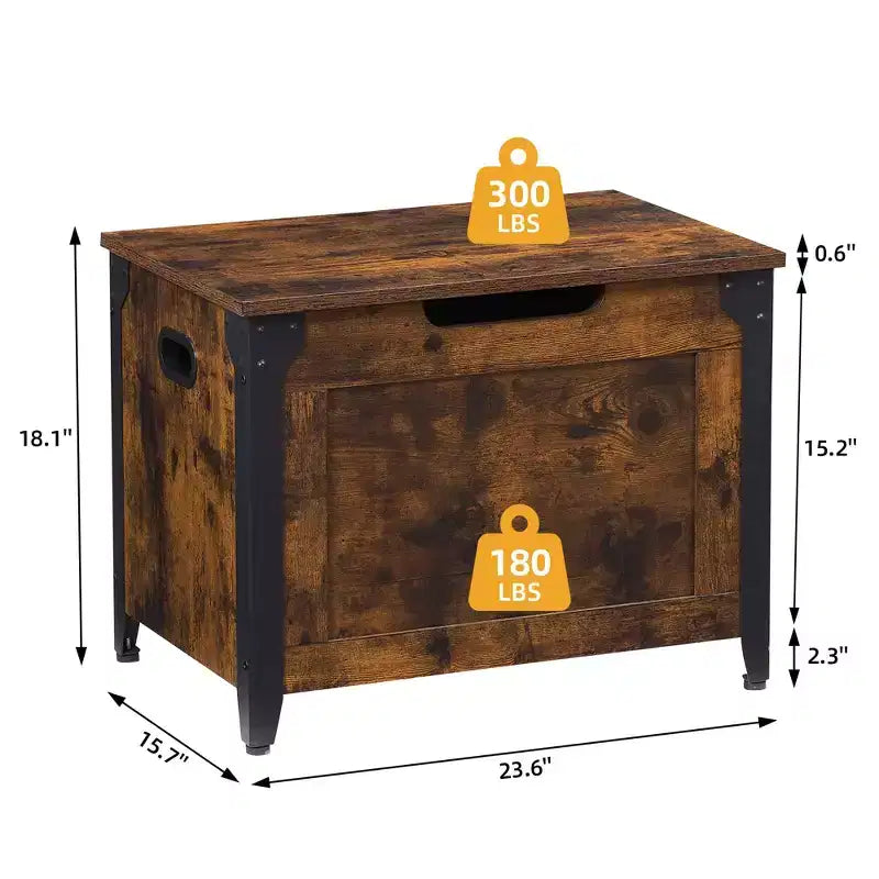 Storage Bench with Lid, Toy Box with Safety Hinge for Children's Room and Bedroom