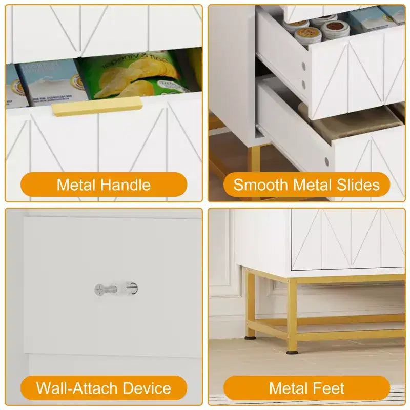 Modern Chests of Drawers 6-Drawer Fabric Dresser,Compact Storage Chest for Bedroom, Narrow Nightstand End Table