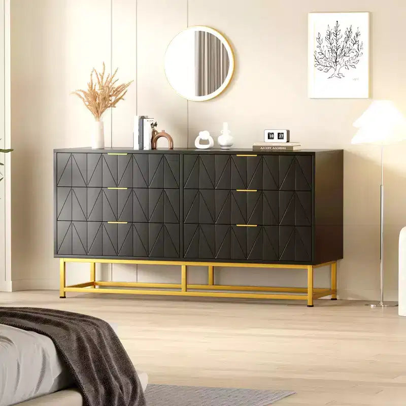 Modern Chests of Drawers 6-Drawer Fabric Dresser,Compact Storage Chest for Bedroom, Narrow Nightstand End Table