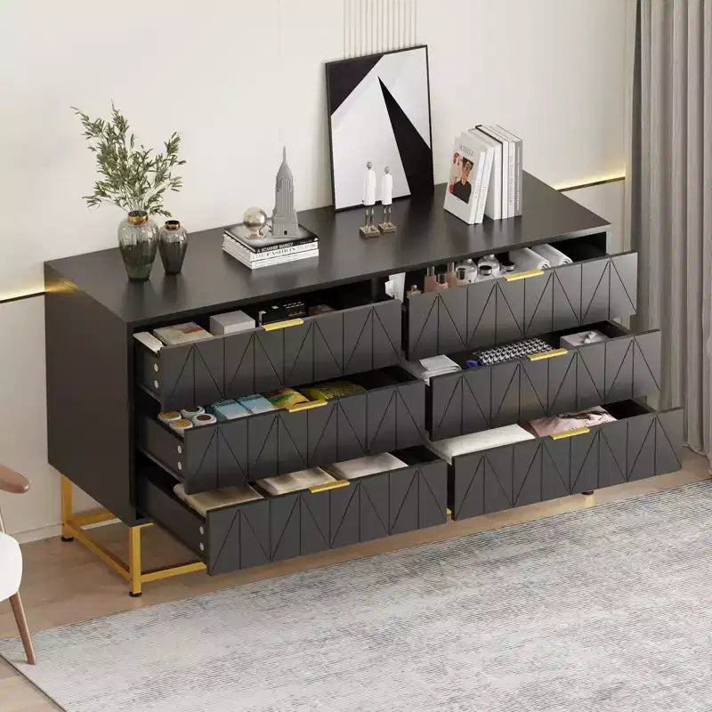 Modern Chests of Drawers 6-Drawer Fabric Dresser,Compact Storage Chest for Bedroom, Narrow Nightstand End Table