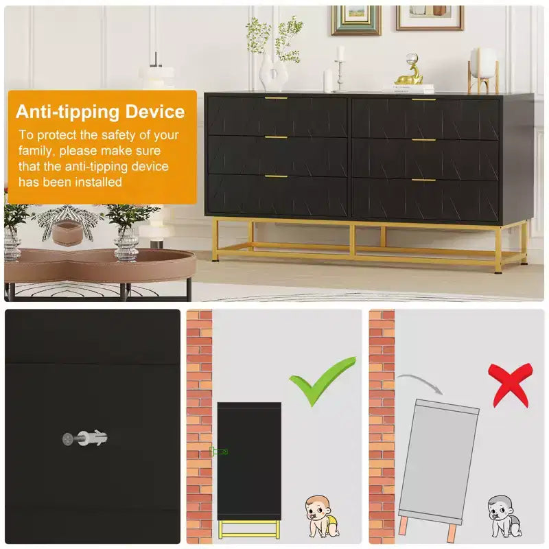 Modern Chests of Drawers 6-Drawer Fabric Dresser,Compact Storage Chest for Bedroom, Narrow Nightstand End Table