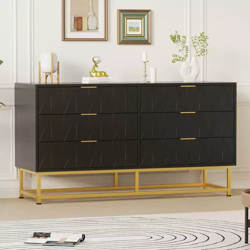 Modern Chests of Drawers 6-Drawer Fabric Dresser,Compact Storage Chest for Bedroom, Narrow Nightstand End Table