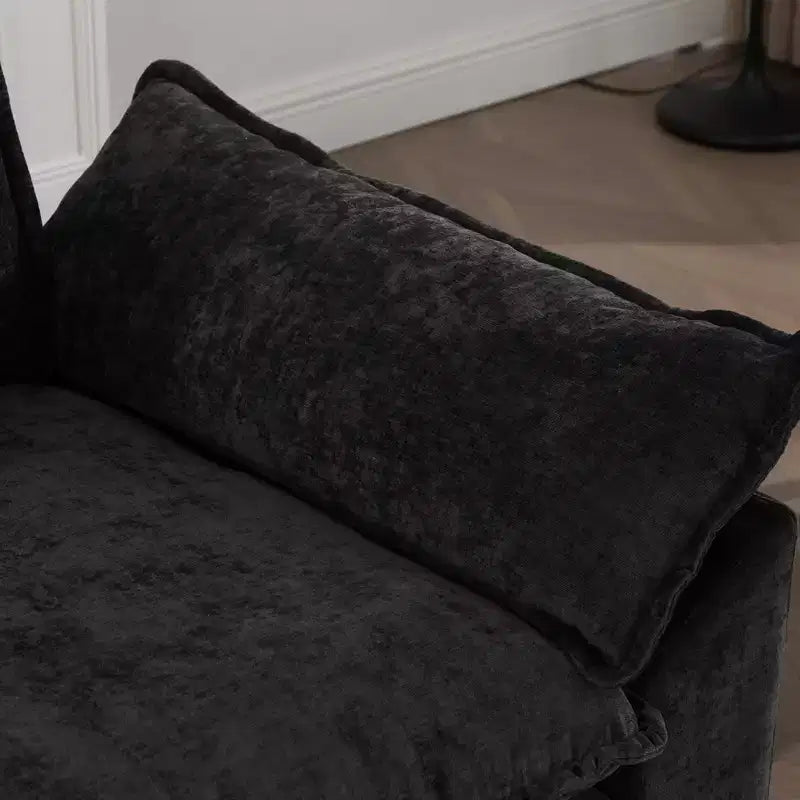 CLIHOME Cloud Sofa Single Seat, Modern Sectional Couch, Comfy Double Layer Upholstered Seat Cushion, Breathable Chenille Fabric