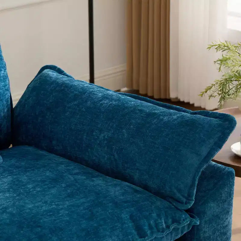 CLIHOME Cloud Sofa Single Seat, Modern Sectional Couch, Comfy Double Layer Upholstered Seat Cushion, Breathable Chenille Fabric