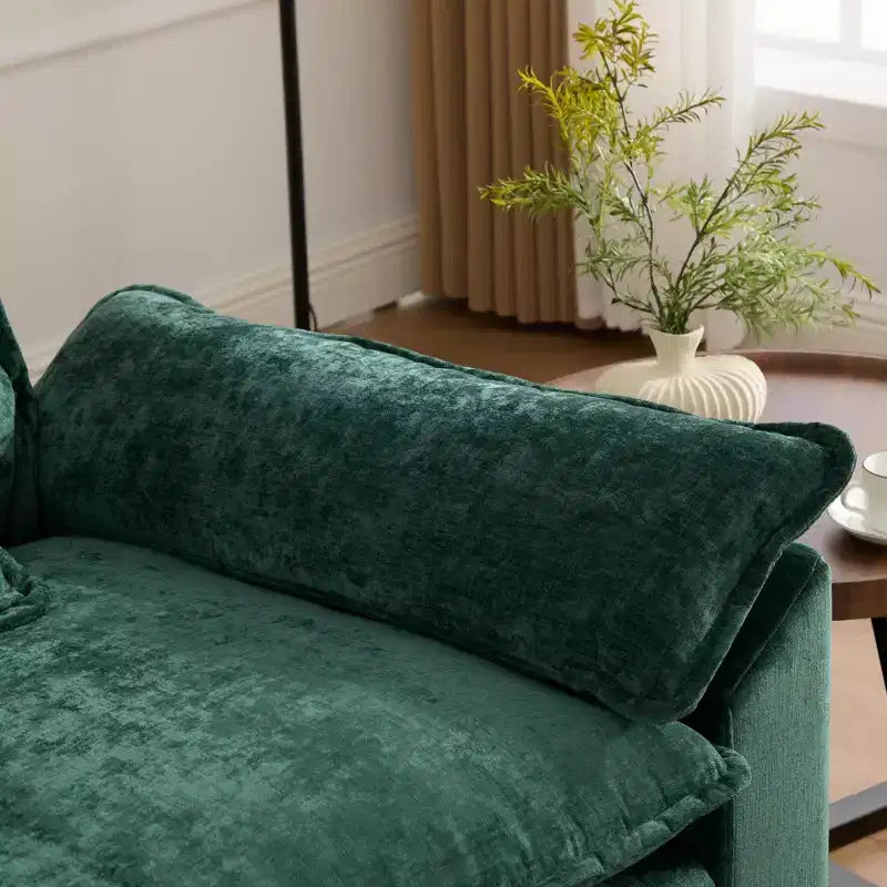 CLIHOME Cloud Sofa Single Seat, Modern Sectional Couch, Comfy Double Layer Upholstered Seat Cushion, Breathable Chenille Fabric