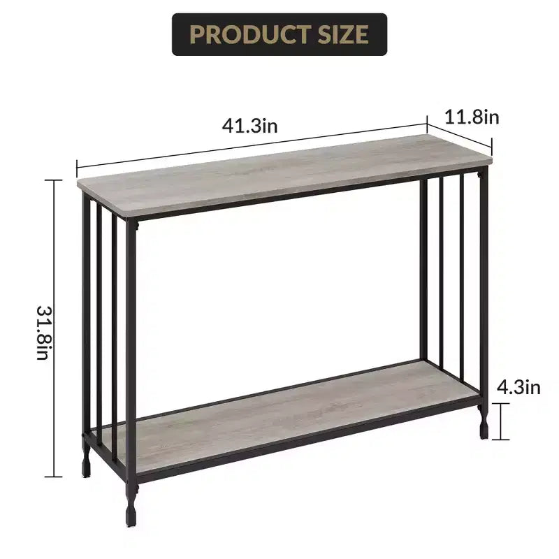 33.5 Console Table, Sofa Tables Narrow Entryway Table, Industrial Hallway Table, Behind Couch Table, for Living Room, Bedroom