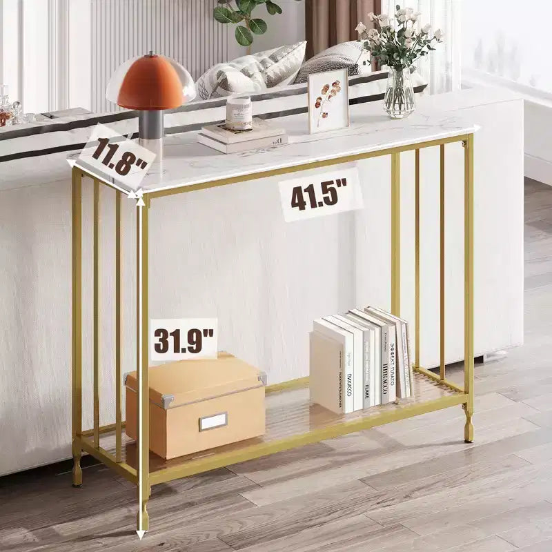 33.5 Console Table, Sofa Tables Narrow Entryway Table, Industrial Hallway Table, Behind Couch Table, for Living Room, Bedroom