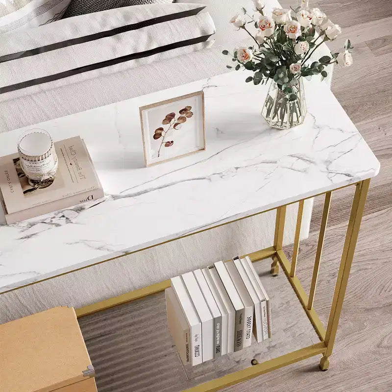 33.5 Console Table, Sofa Tables Narrow Entryway Table, Industrial Hallway Table, Behind Couch Table, for Living Room, Bedroom
