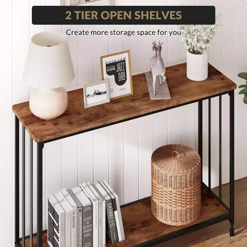 33.5 Console Table, Sofa Tables Narrow Entryway Table, Industrial Hallway Table, Behind Couch Table, for Living Room, Bedroom