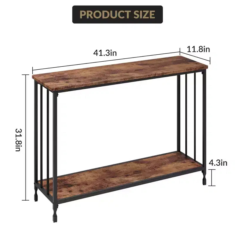 33.5 Console Table, Sofa Tables Narrow Entryway Table, Industrial Hallway Table, Behind Couch Table, for Living Room, Bedroom