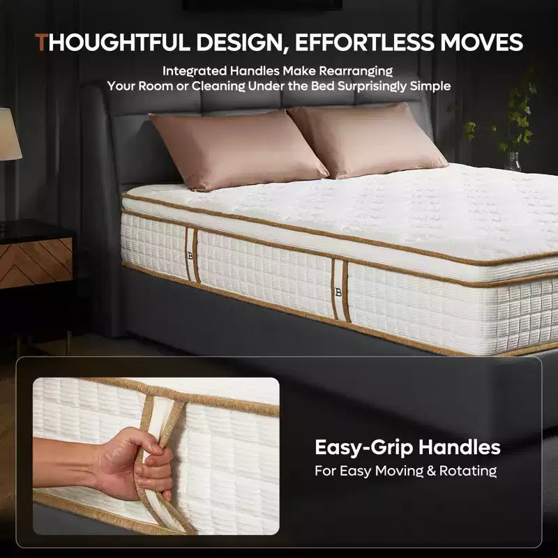 12 inch Full Size Tencel Medium Hybrid Mattress, Plush Layer and Cooling Gel Memory Foam Mattress in a Box