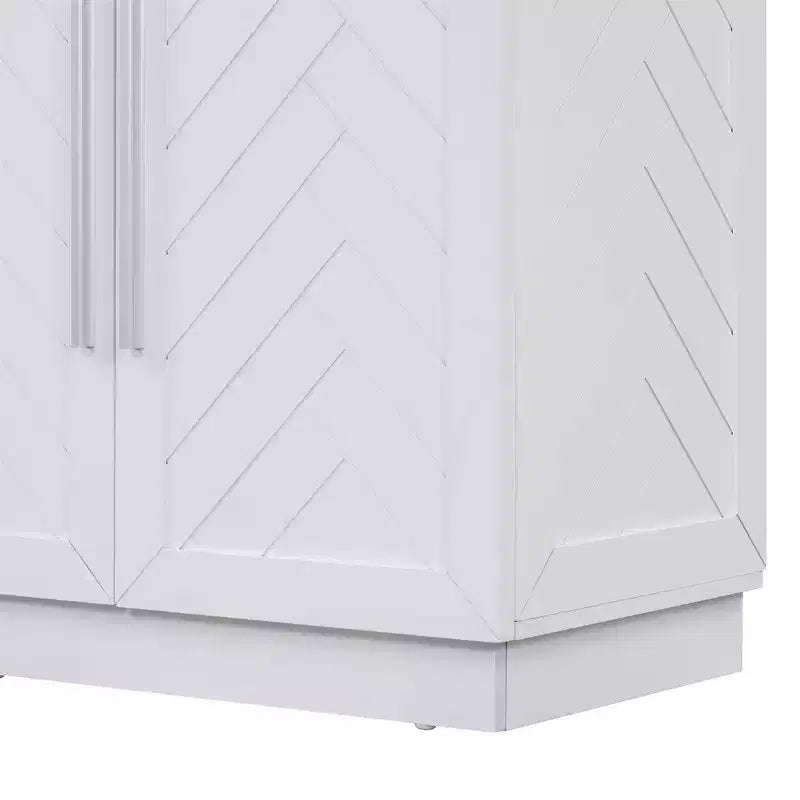 Sideboard Buffet Cabinet, Modern Accent Console Table, Wooden Floor Cabinet with 4 Doors, Wood Buffet Sideboards Cabinet