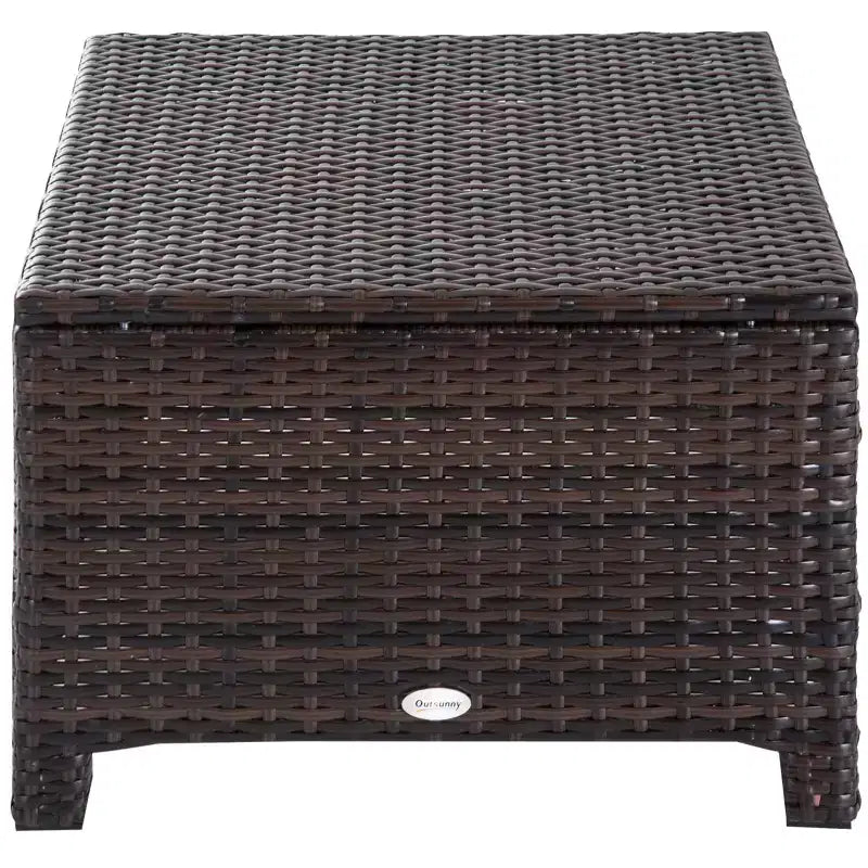 20 Patio Wicker Ottomanpurpose Outdoor PE Rattan Footrest, Additional Seating, Side Table with Soft Cushion