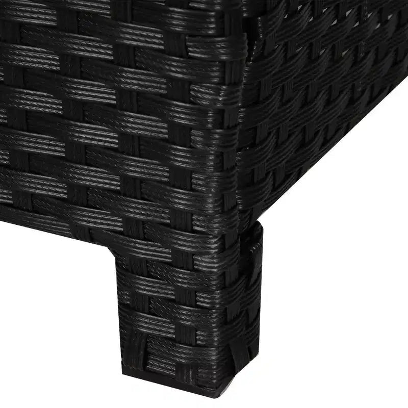 20 Patio Wicker Ottomanpurpose Outdoor PE Rattan Footrest, Additional Seating, Side Table with Soft Cushion