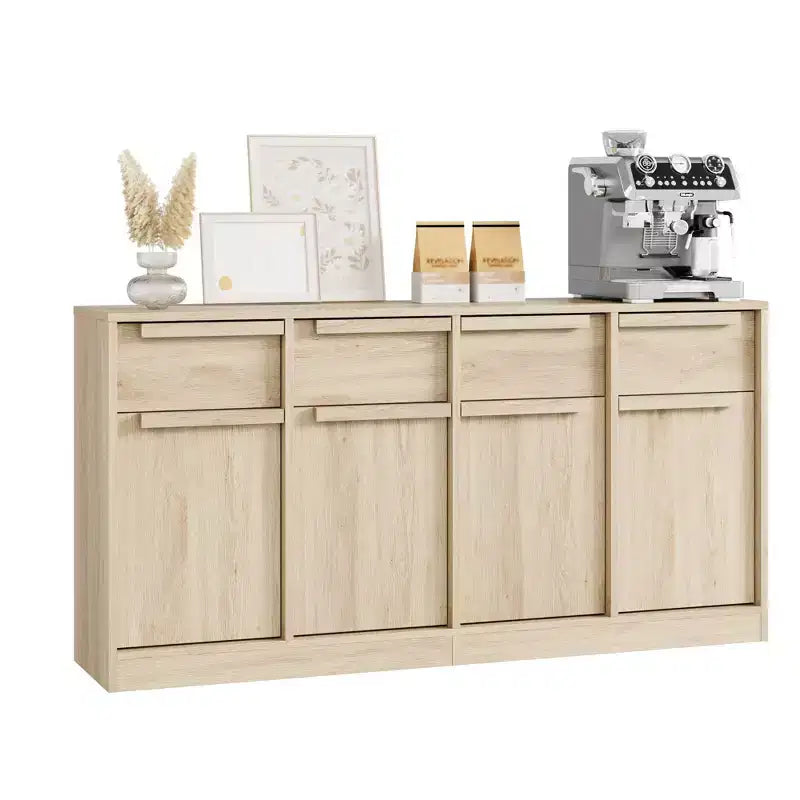 62.4 in Large Coffee Cabinet with Storage Sideboard Buffet Cabinet with 4 Drawers & 4 Doors, Modern Buffet Table for Kitchen