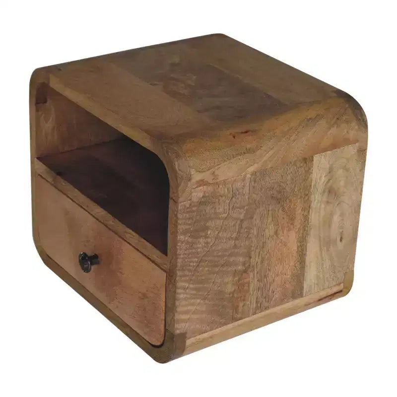 HomeRoots 12 Oak Solid Wood One Drawer Floating Nightstand