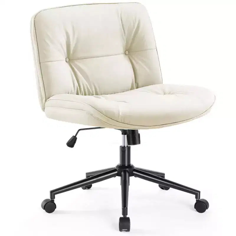 Okak Modern Comfy Desk Chair with Extra-Wide Seat, Armless Computer Chair with Adjustable Height, Office Chair for Home, Office